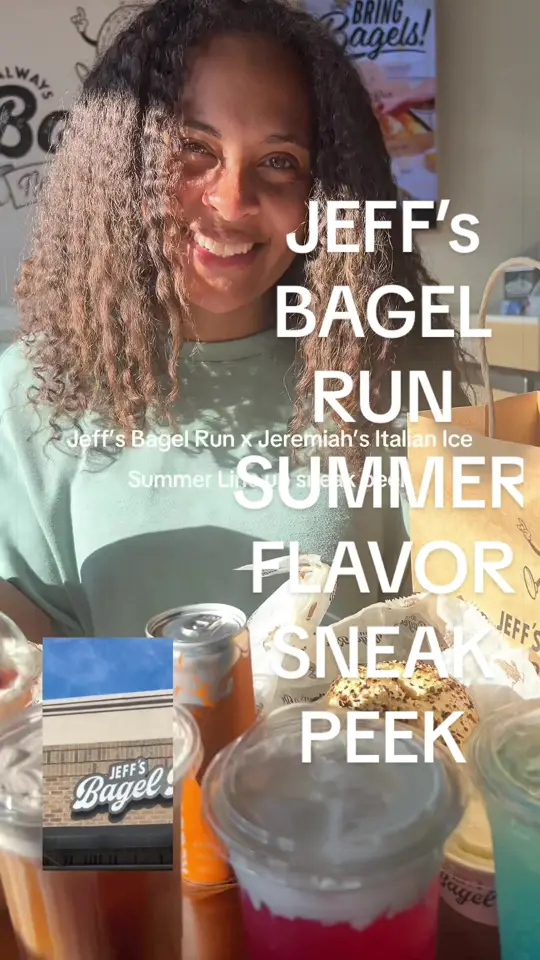 Jeff's Bagel Run in Ocoee showing food, summer flavors, video by amber.leffew on TikTok
