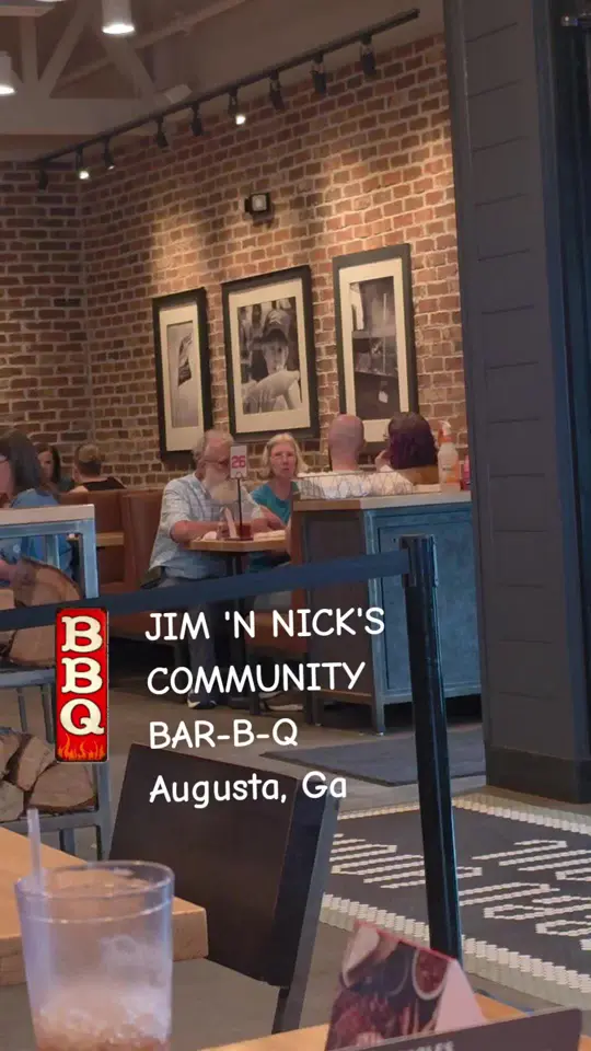 Jim 'N Nick's Bar-B-Q in Augusta showing restaurant, barbecue, southern food, video by tworley63 on TikTok