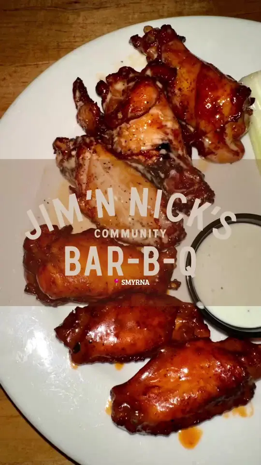 Jim 'N Nick's Bar-B-Q in Smyrna showing low and slow smoked barbeque, pork, brisket, holiday feast, smoked turkey breast, country ham, seasonal trimmings, video by servinglooksatl on TikTok