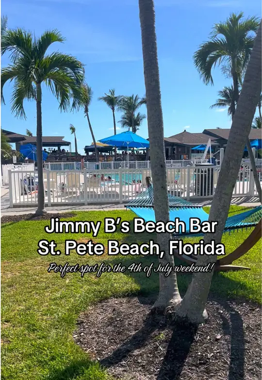 Jimmy B's Beach Bar in St. Pete Beach showing visit, atmosphere, live music, drinks, beach bar, video by moorecake17 on TikTok
