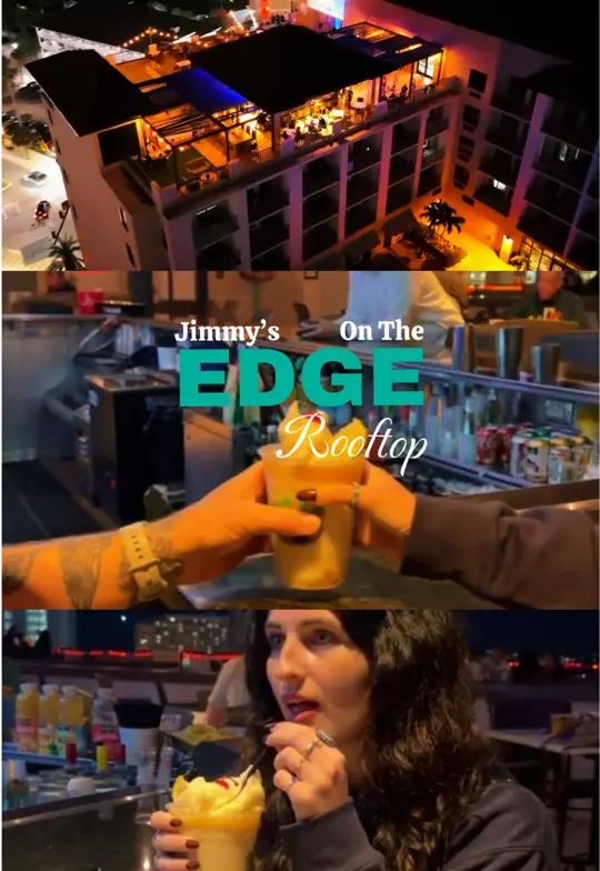 Jimmy's On The Edge in Clearwater showing rooftop bar, live music, sports, video by clearwaterbeachinsider on TikTok
