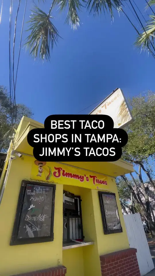 Jimmy's Tacos in Tampa showing tacos, birria, churros, video by thatssotampa on TikTok
