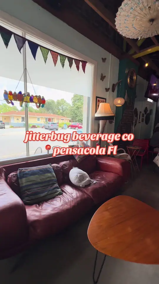 Jitterbug Beverage Co. in Pensacola showing coffee shop, gluten free options, visit, video by sammiesweetheart1234 on TikTok
