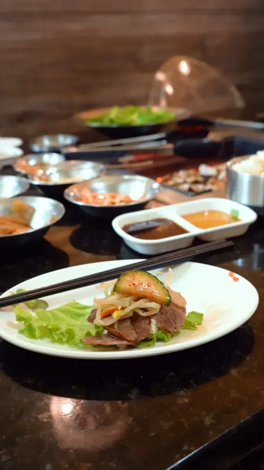 JK Korean BBQ in Milledgeville showing review, restaurant visit, video by Milledgeville Georgia on Facebook