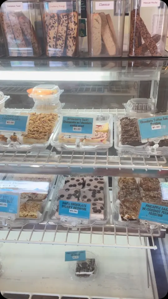 Joey Biscotti in Safety Harbor showing bakery, coconut cream pie, video by Joey Biscotti on Facebook