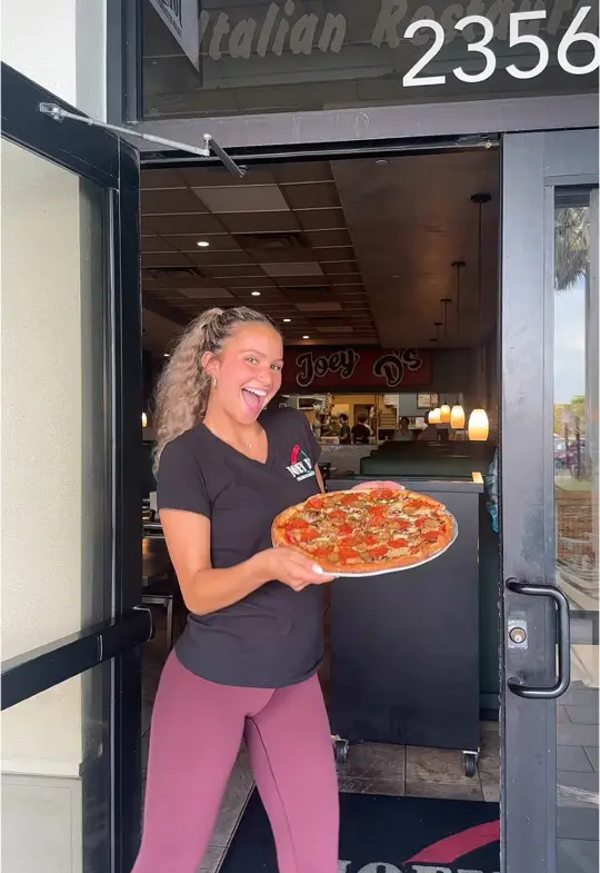 Joey D's Italian Restaurant in Naples showing pizza, joey d's special pizza, video by joey.ds on TikTok