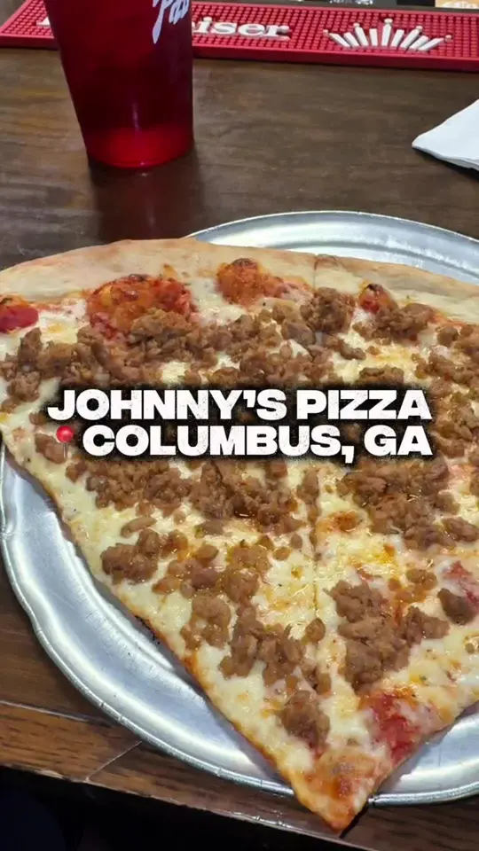 Johnny's New York Style Pizza in Grayson showing pizza, sausage pizza, pepperoni pizza, lunch special, video by mr.goalchaser on TikTok