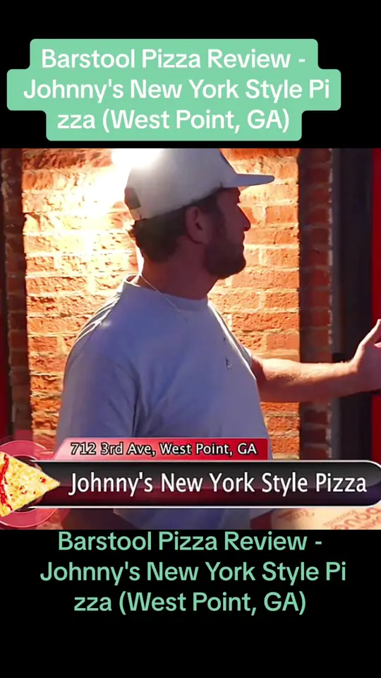 Johnny's New York Style Pizza in Woodstock showing review, pizza, video by onebitepizzareviews8 on TikTok