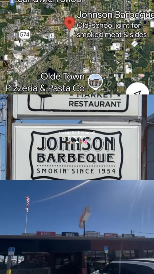 Johnson Barbeque in Plant City showing restaurant, visit, video by bubufood.with.the on TikTok