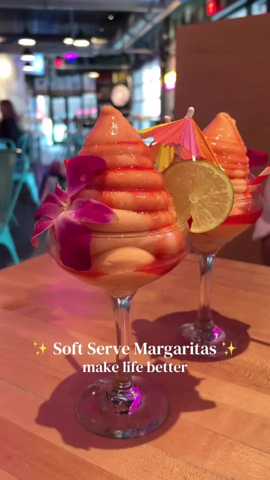 JoJo's Shake Bar - Orlando in Orlando showing cocktail, mango and strawberry soft serve margarita, video by carly14reed on TikTok