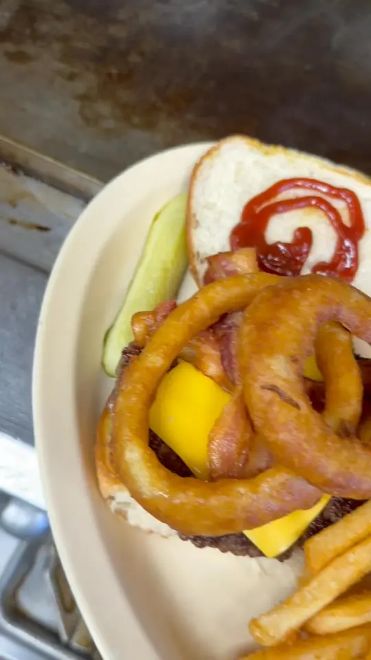 Joseph's Deli in Port Charlotte showing food, western cowboy burger, video by Joseph's Deli on Facebook