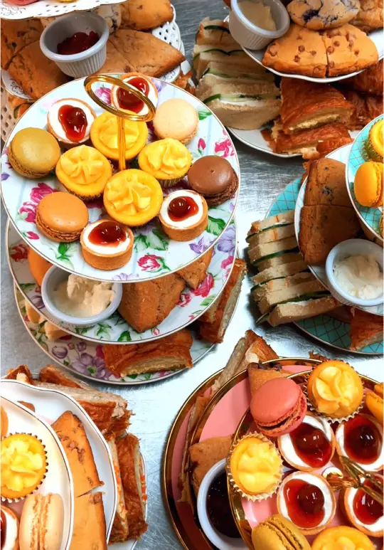 Joseph's Tea Room Clearwater, FL in Clearwater showing afternoon tea, 3-tier trays, sweet and savory delights, elegant décor, video by josephs_tea on TikTok