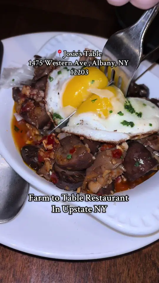 Josie's Table in Albany showing restaurant, farm to table, video by alena.lasher on TikTok