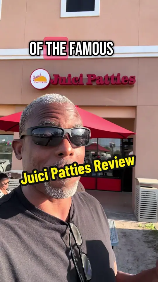 Juici Patties in Coconut Creek showing review, jamaican patty, video by andrethefarmer on TikTok