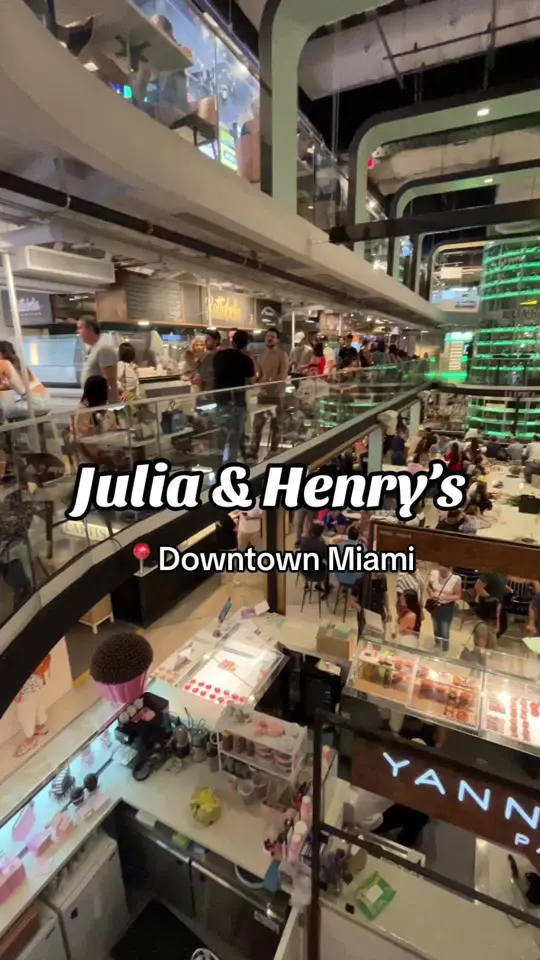 Julia & Henry's Food Hall in Miami showing review, visit, video by thingstodoinsoflo_ on TikTok