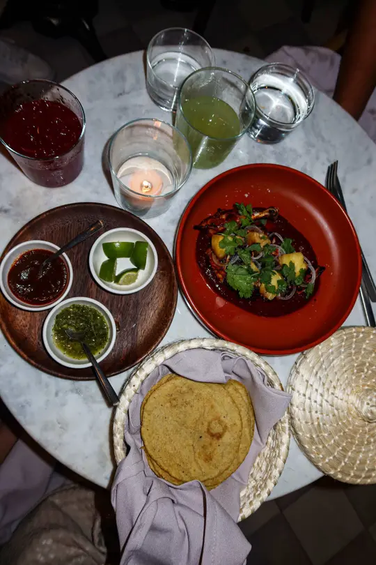 June in Orlando showing review, wood fired contemporary mexican restaurant, gluten-free focused, video by lifewiththehanifs on TikTok
