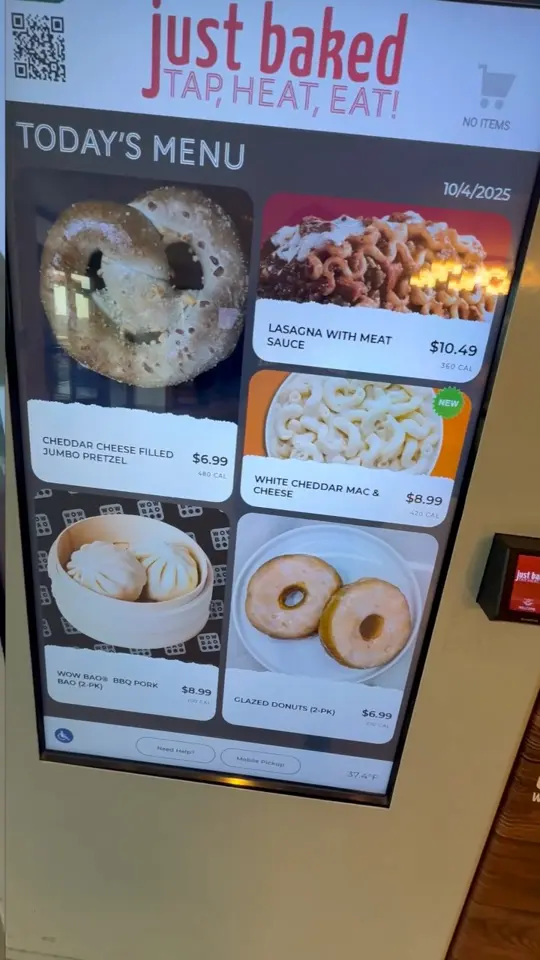 Just Baked - Hot Food Kiosk in Conyers showing doughnut, review, video by Brad Bohannan on Facebook