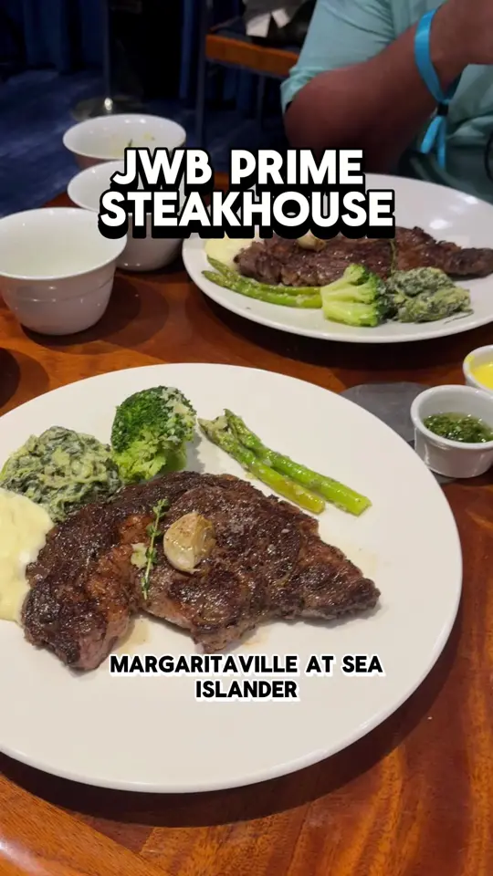 JWB Prime Steak and Seafood in Hollywood showing steak, seafood, restaurant visit, video by denalovesfood on TikTok