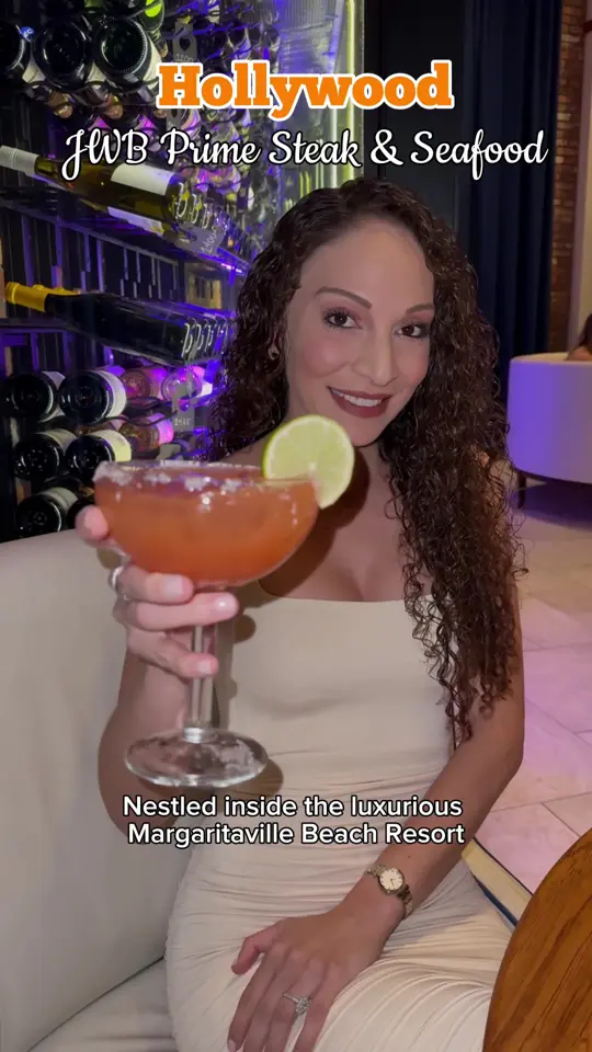 JWB Prime Steak and Seafood in Hollywood showing food, lobster bisque, calamari, twin tails, filet, potato, brussels sprouts, banana bread, video by ms.soflo on TikTok