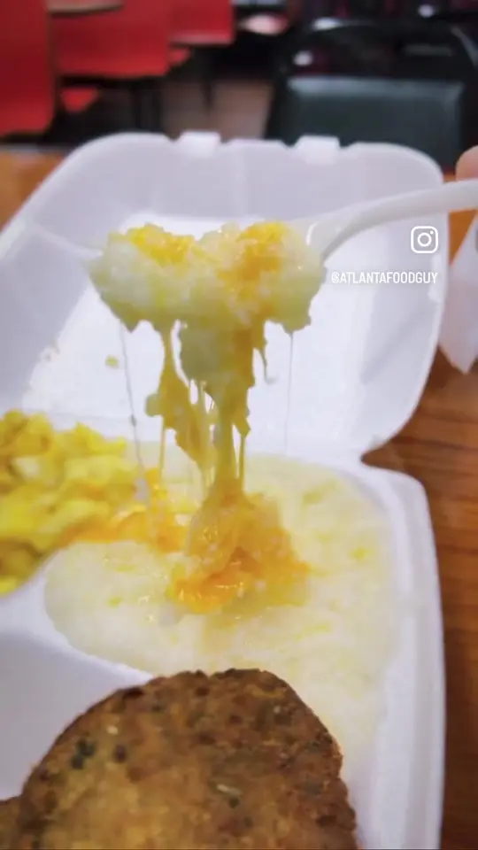 K & K Soul Food in Atlanta showing breakfast, salmon croquettes, video by atlantafoodguy on TikTok