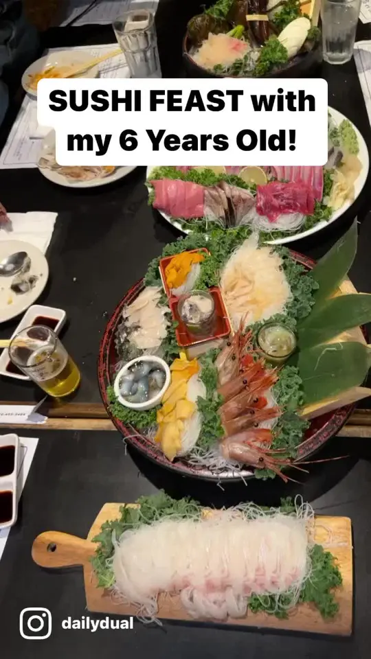 Kang Nam in Atlanta showing sushi feast, restaurant visit, video by dailydual on TikTok