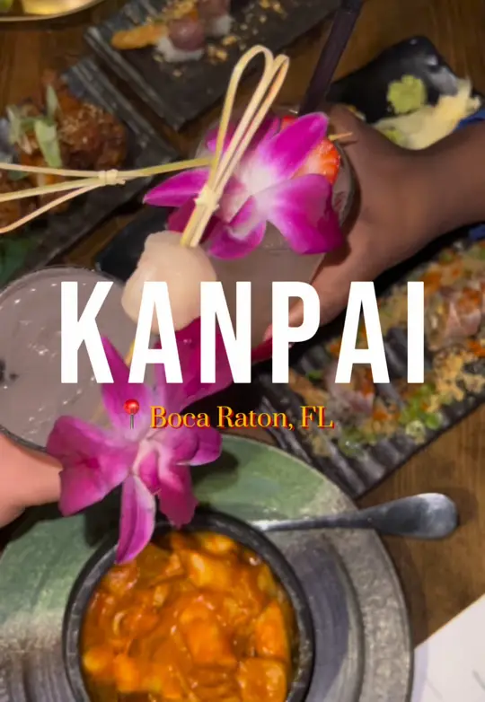 Kanpai in Boca Raton showing japanese restaurant, sushi, craft cocktails, video by memethexplorer on TikTok