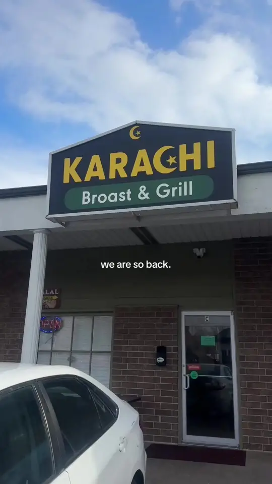 Karachi Broast & Grill in Roswell showing restaurant relocation, venue announcement, video by karachibroastngrill on TikTok