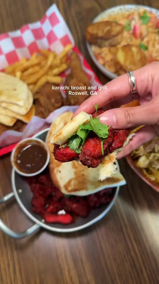 Karachi Broast & Grill in Roswell showing food, karachi broast & grill, video by charmed.eats on TikTok