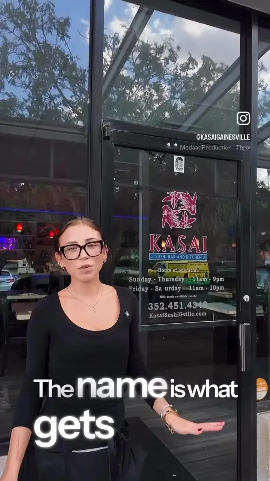 Kasai Sushi Bar & Kitchen in Gainesville showing sushi, japanese cuisine, video by kasaisushi.gainesvillefl on TikTok