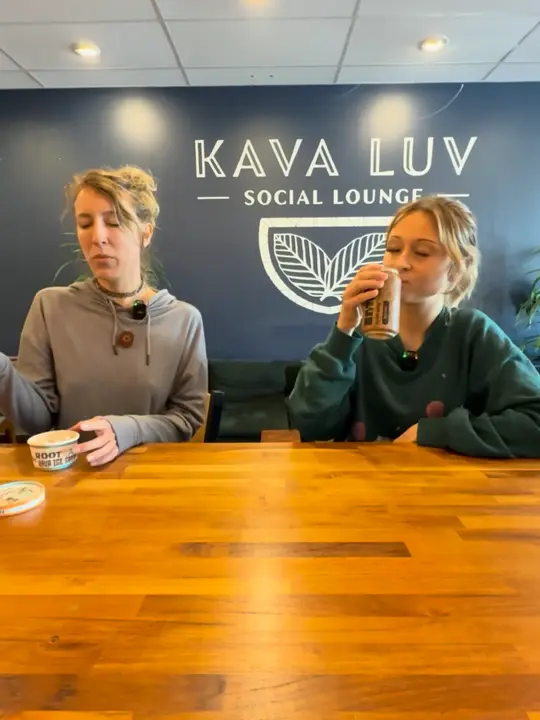 Kava Luv Social Lounge in Naples showing drink, kava rooter float, video by kavaluvlounge on TikTok