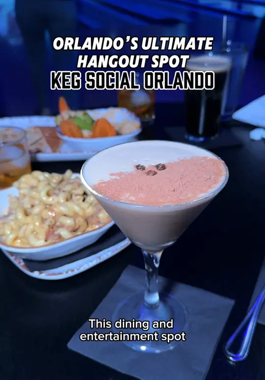 KEG SOCIAL ORLANDO in Orlando showing blacklight bowling, private karaoke, arcade games, 4-person air hockey, video by sunshineandkeylimeblog on TikTok