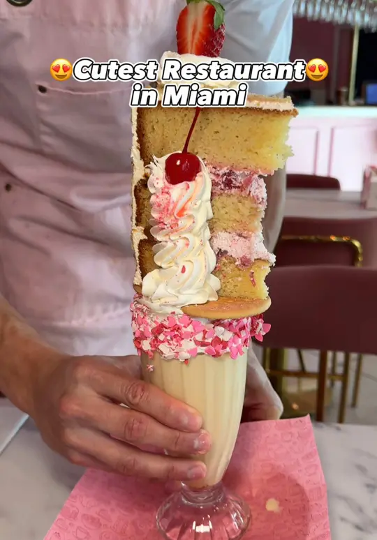 Keik Restaurant in Pembroke Pines showing review, visit, dessert, cake, milkshake, video by mayitakeabite on TikTok