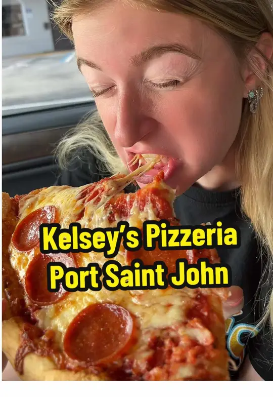 Kelsey's Pizzeria & Eatery Titusville in Titusville showing review, pizza, cheese pizza, pepperoni pizza, video by acaicaitlin on TikTok