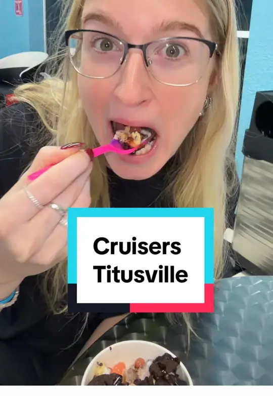 Kelsey's Pizzeria & Eatery Titusville in Titusville showing review, ice cream flavors, topping bar, brownies, video by acaicaitlin on TikTok