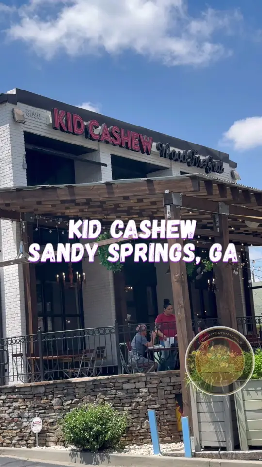 Kid Cashew in Sandy Springs showing restaurant visit, woodfire grilled food, mediterranean fare, video by jarrettisnotimpressed on TikTok
