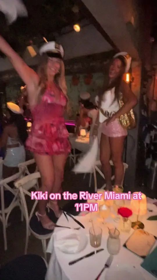 Kiki On The River in Miami showing visit, atmosphere, club, video by legallynotblondeee on TikTok