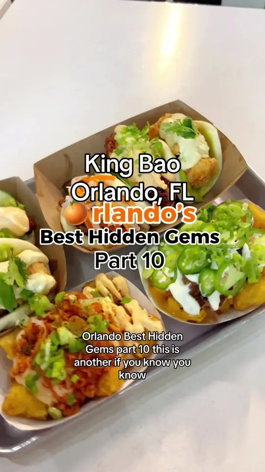 King Bao in Orlando showing review, bao, video by beercutieandfoodie on TikTok