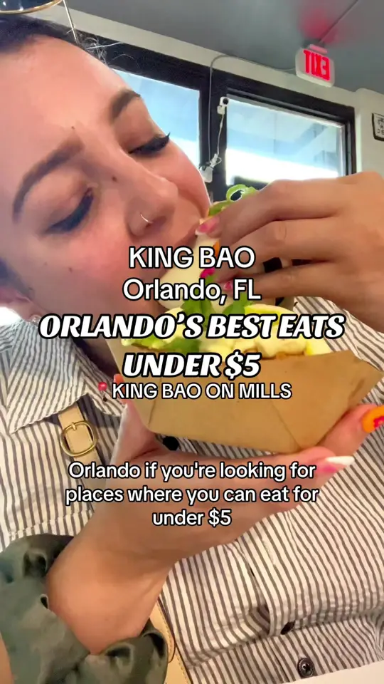 King Bao in Orlando showing review, bao buns, video by beercutieandfoodie on TikTok