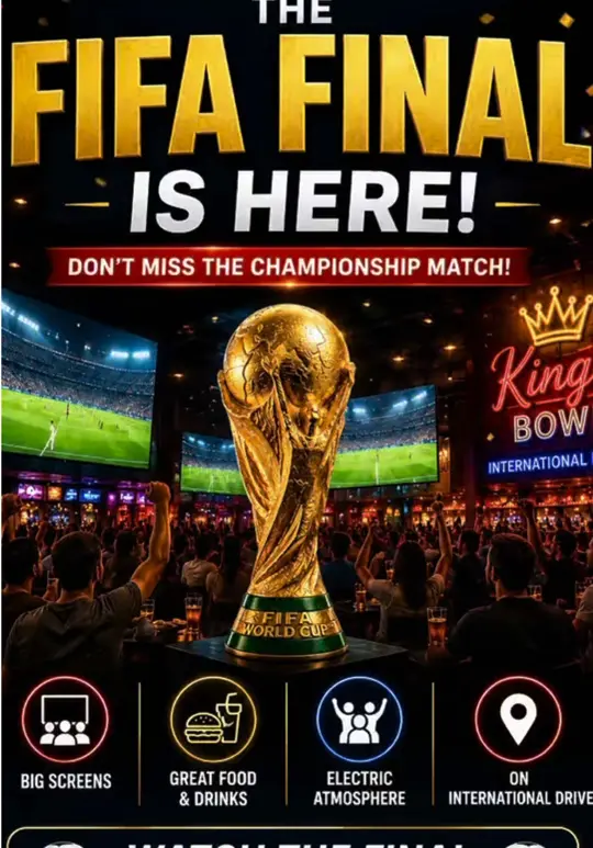Kings Dining & Entertainment in Orlando showing sports, fifa world cup final, video by irmarie.govind on TikTok