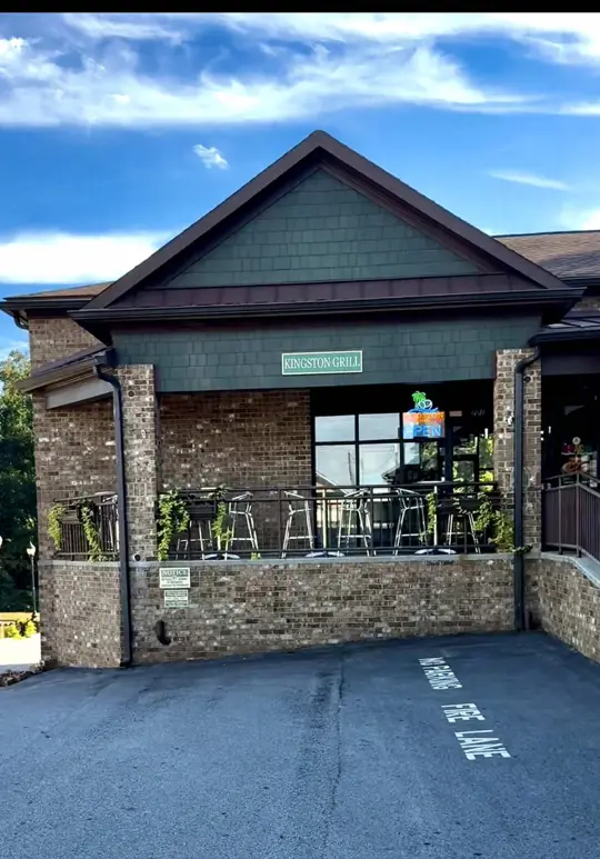 Kingston Grill in Forest Park showing food review, jerk chicken pasta, video by paulyshoreatl on TikTok