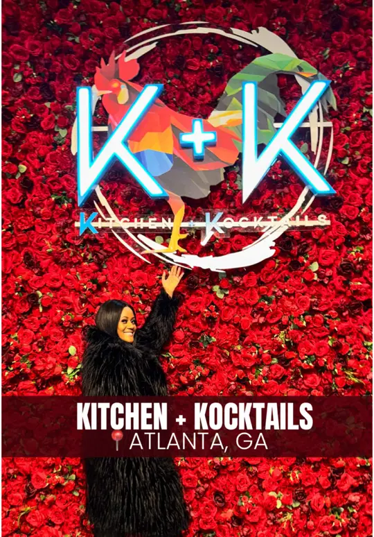 Kitchen + Kocktails By Kevin Kelley - Atlanta in Atlanta showing review, visit, peach duece froze, cotton cloud cocktails, lobster shrimp and grits, short rib with mashed potatoes, lobster mac and cheese pork chops, appetizer, video by hungryhomegirl on TikTok