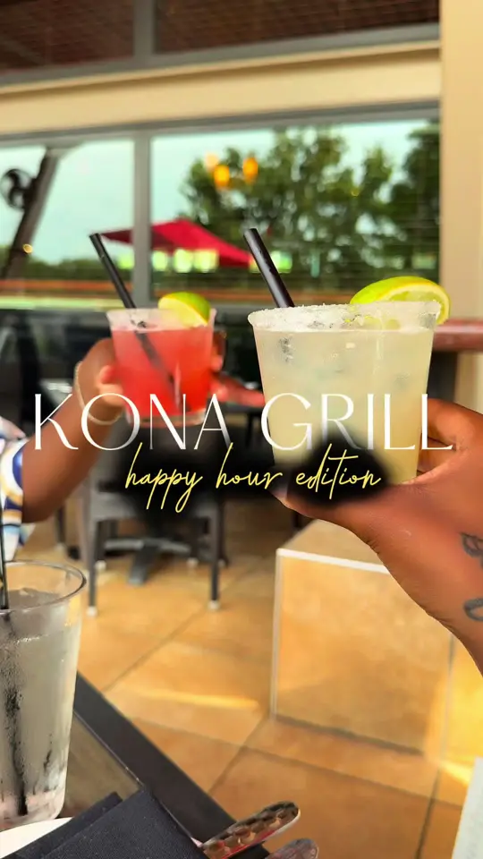 Kona Grill - Tampa in Tampa showing happy hour, drinks, customer service, indoor seating, outdoor seating, video by iammiaalexis on TikTok