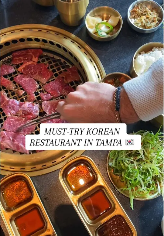  in Florida showing korean barbecue, restaurant visit, video by postcardsfromabi on TikTok