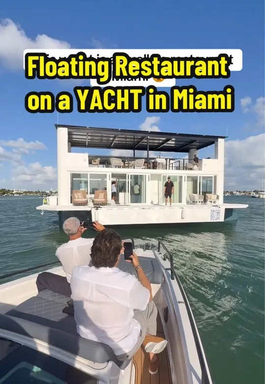Korner 67 in Miami showing dinner, yacht restaurant, video by snackeatingsnacks on TikTok