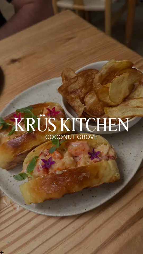 Krüs Kitchen in Miami showing review, visit, video by cityeatswithtwo on TikTok