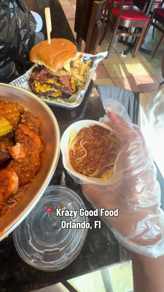 Krazy Good Food in Orlando showing food review, chicken wing boil, video by .justwhittney on TikTok