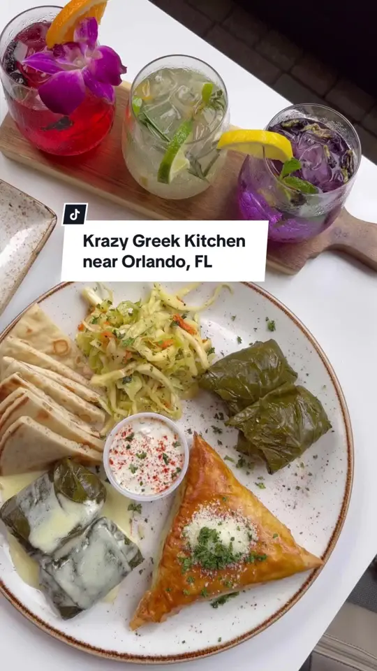 Krazy Greek Kitchen in Lake Mary showing restaurant, krazy greek kitchen, food review, video by christinainitalia on TikTok