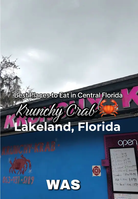 Krunchy Krab Seafood & Wings Restaurant in Lakeland showing review, seafood, wings, lemonade, video by crystalsfooddiaries on TikTok