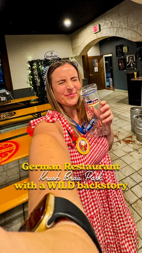 Krush Brau Park in Kissimmee showing restaurant, german food, beer, biergarten, veteran-owned business, video by Lauren Holloway - Orlando Food and Lifes on Facebook