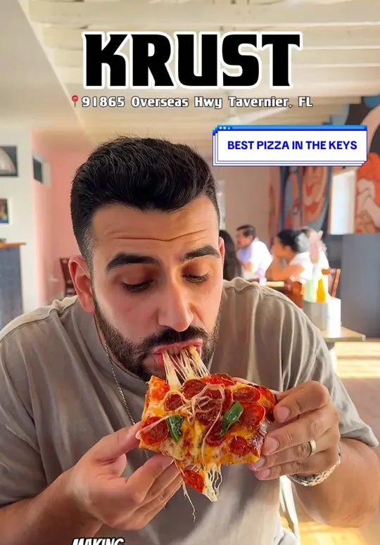 KRUST pizza & pies in Tavernier showing review, visit, pizza, video by mr.eats305 on TikTok